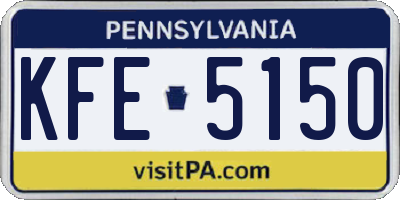 PA license plate KFE5150