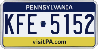 PA license plate KFE5152
