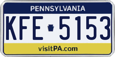 PA license plate KFE5153