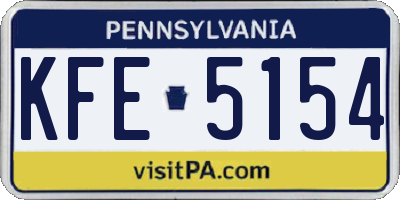 PA license plate KFE5154