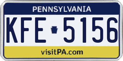 PA license plate KFE5156