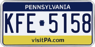 PA license plate KFE5158