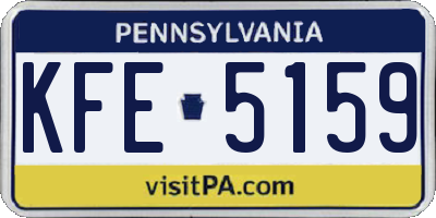 PA license plate KFE5159