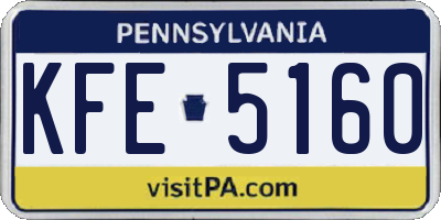 PA license plate KFE5160