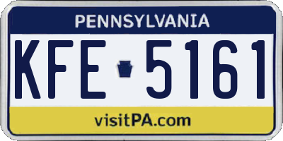 PA license plate KFE5161