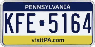 PA license plate KFE5164