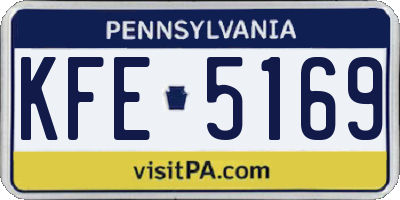 PA license plate KFE5169