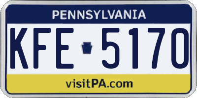 PA license plate KFE5170