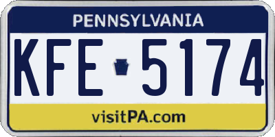 PA license plate KFE5174