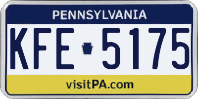 PA license plate KFE5175