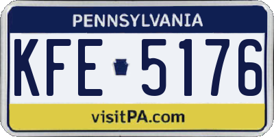 PA license plate KFE5176