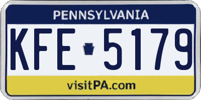 PA license plate KFE5179