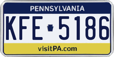 PA license plate KFE5186