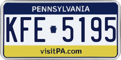 PA license plate KFE5195