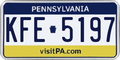 PA license plate KFE5197