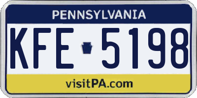 PA license plate KFE5198