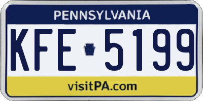 PA license plate KFE5199