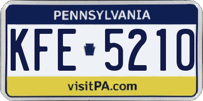 PA license plate KFE5210