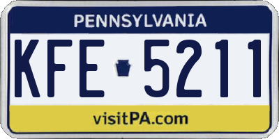 PA license plate KFE5211