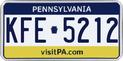 PA license plate KFE5212