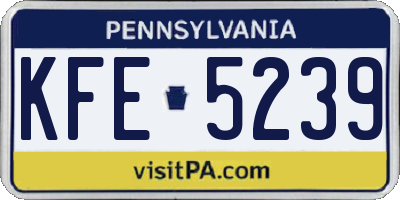PA license plate KFE5239