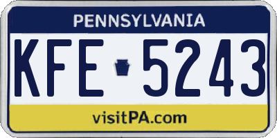 PA license plate KFE5243