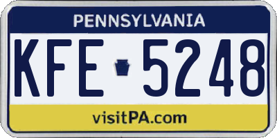 PA license plate KFE5248