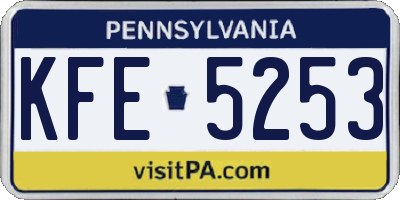 PA license plate KFE5253
