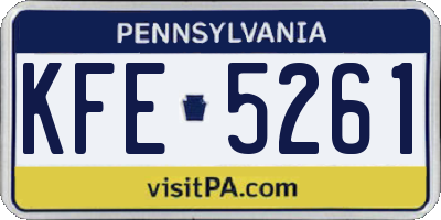 PA license plate KFE5261