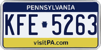 PA license plate KFE5263