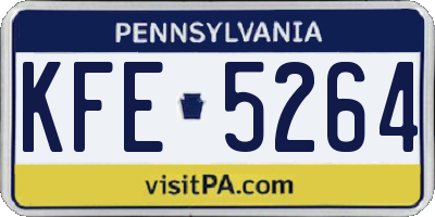 PA license plate KFE5264