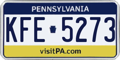 PA license plate KFE5273