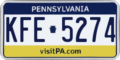 PA license plate KFE5274