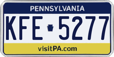 PA license plate KFE5277