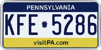 PA license plate KFE5286