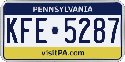 PA license plate KFE5287