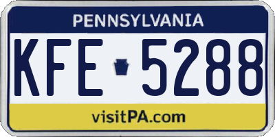 PA license plate KFE5288