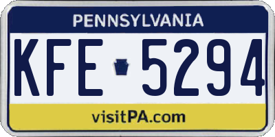 PA license plate KFE5294