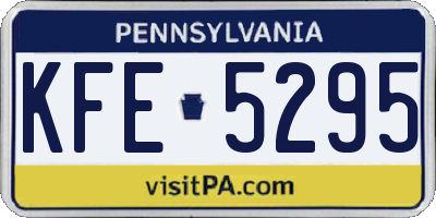 PA license plate KFE5295