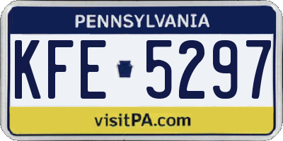 PA license plate KFE5297