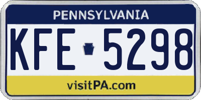 PA license plate KFE5298