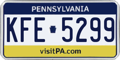 PA license plate KFE5299