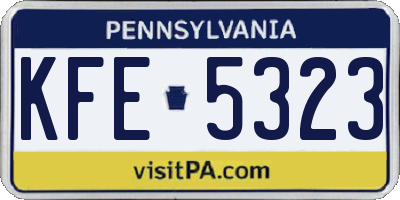 PA license plate KFE5323