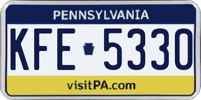 PA license plate KFE5330