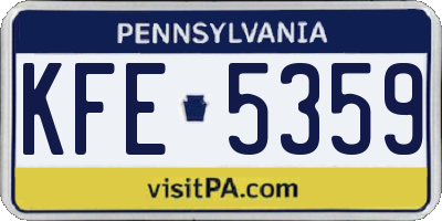 PA license plate KFE5359