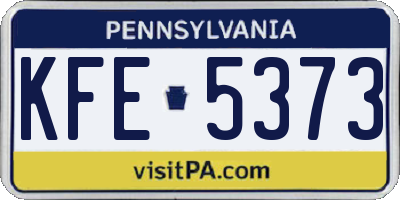 PA license plate KFE5373