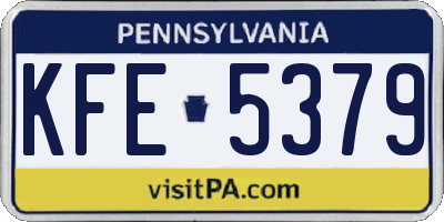 PA license plate KFE5379