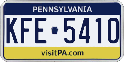 PA license plate KFE5410
