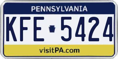 PA license plate KFE5424