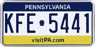 PA license plate KFE5441